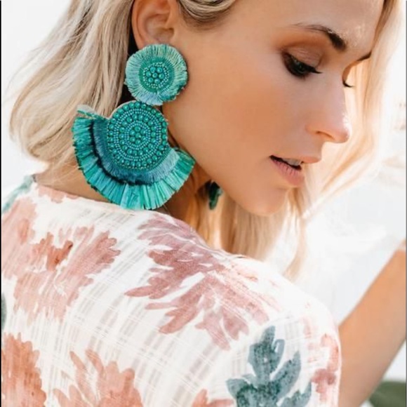 Vici Jewelry - Vici key west turquoise beaded fringe earrings